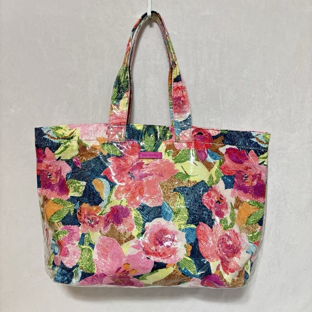 Vera Bradley City Shopper Tote Flowers Floral Superbloom Vinyl XL 15x20"